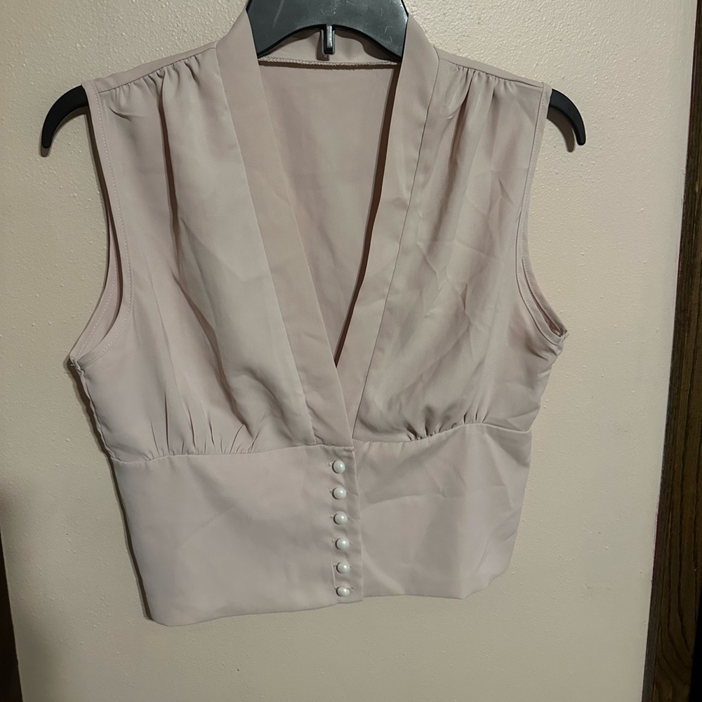 Nice light color rose/blush blouse size m